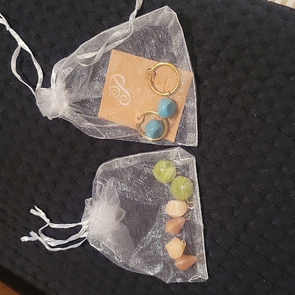 Plunder Hoop earrings with interchangeable stones